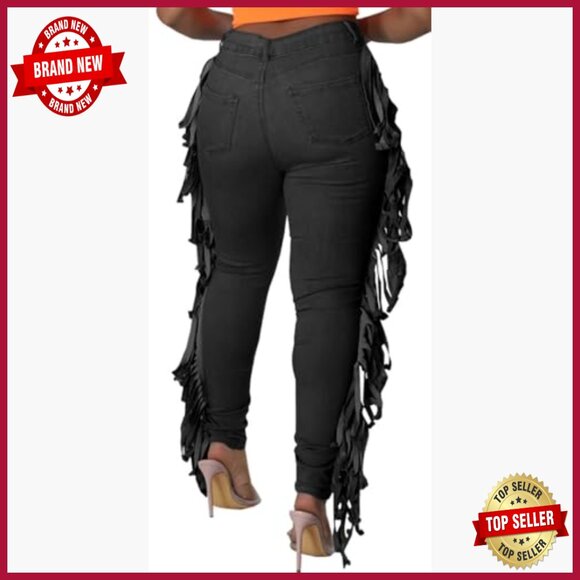 High Waisted Ripped Skinny Jeans Distressed Denim Pants Stretchy Fit - Picture 2 of 2